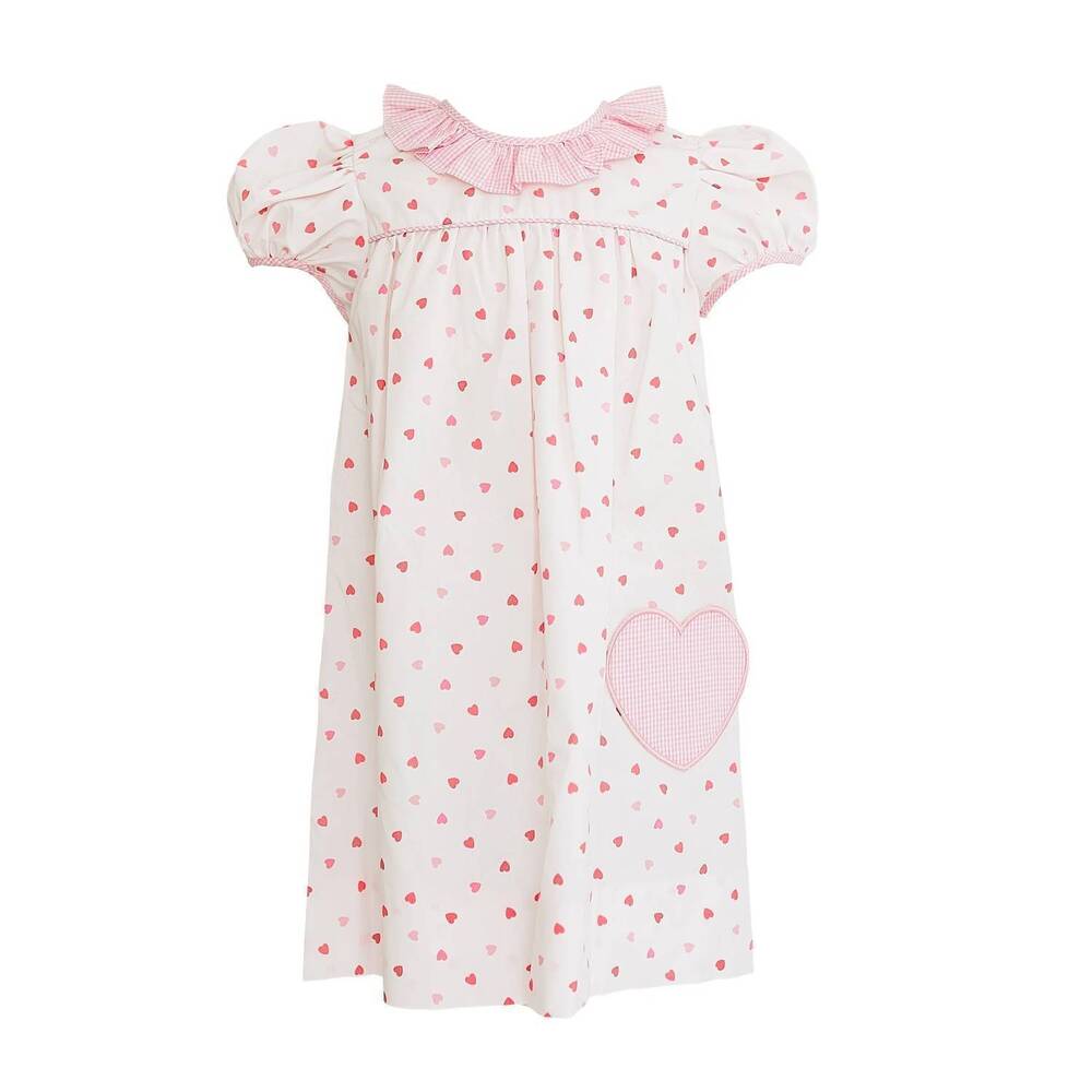 NEW KREWE girls anabelle patch heart dress in pink
